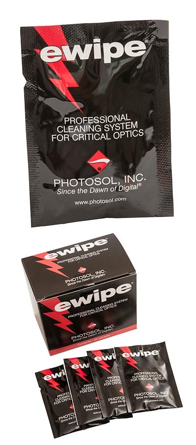 Safe for use on monochrome CCD’s, scanners, optical mirrors and other sensitive electronic and photographic image-forming surfaces when used as directed. E-wipe is an ultra pure lint-free wipe.