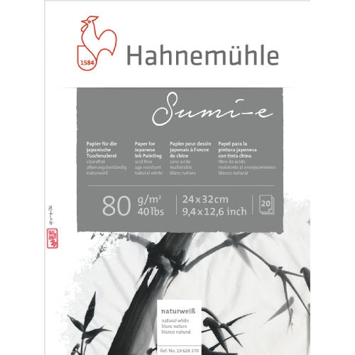 Hahnemuhle FineArt has designed a special paper for Japanese sumi-e painting.  This very absorbent paper is ideal for "freestyle" brush painting. "sumi" means "black ink" and "e" means both "path" and "painting".