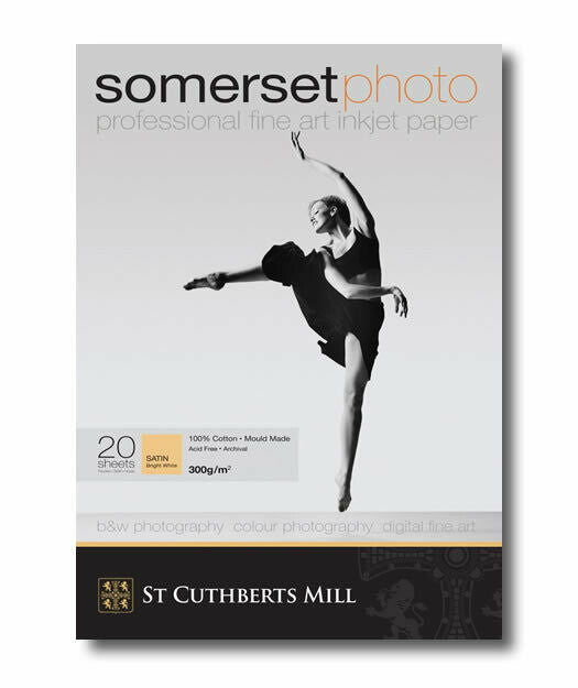 Somerset® Photo is a professional fine art inkjet paper producing outstanding results. Made from 100% cotton, these papers are developed to give professional photographers a fine art inkjet paper with a quality colour rendition.