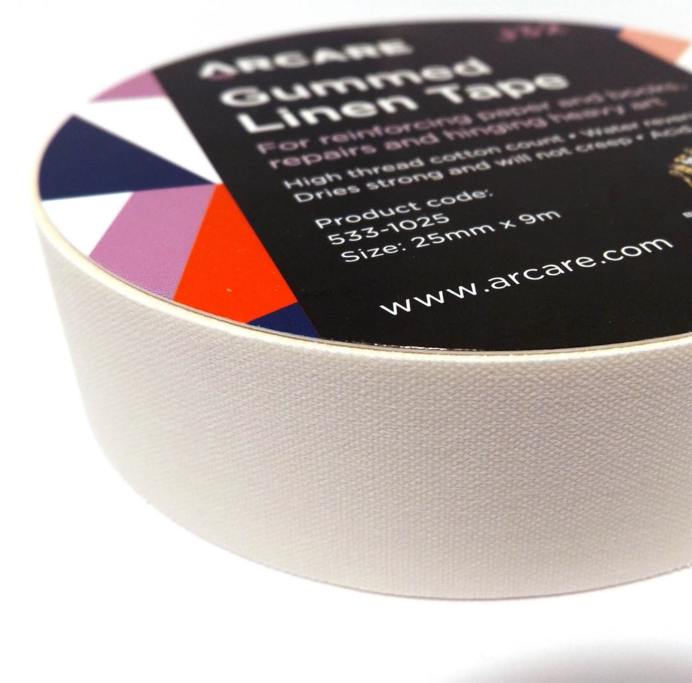 Lineco L533-1025 Gummed Linen Tape 1In X 30Ft, White