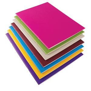 A4 Portrait Starter Sketchbook with Matt Lamination  Lovely bright coloured covers 40 pages / 20 sheets 140gsm All-Media Cartridge Paper Acid-free and sized for extra wet strength Stapled binding New matt lamination on covers