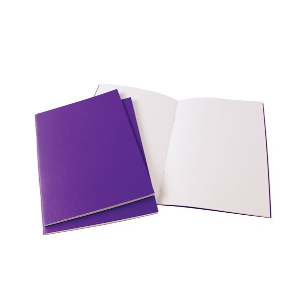 A4 Portrait Starter Sketchbook with Matt Lamination - Deep Purple  Lovely bright coloured covers 40 pages / 20 sheets 140gsm All-Media Cartridge Paper Acid-free and sized for extra wet strength Stapled binding New matt lamination on covers