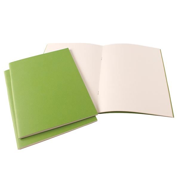 A4 Portrait Starter Sketchbook with Matt Lamination - Kiwi  Lovely bright coloured covers 40 pages / 20 sheets 140gsm All-Media Cartridge Paper Acid-free and sized for extra wet strength Stapled binding New matt lamination on covers