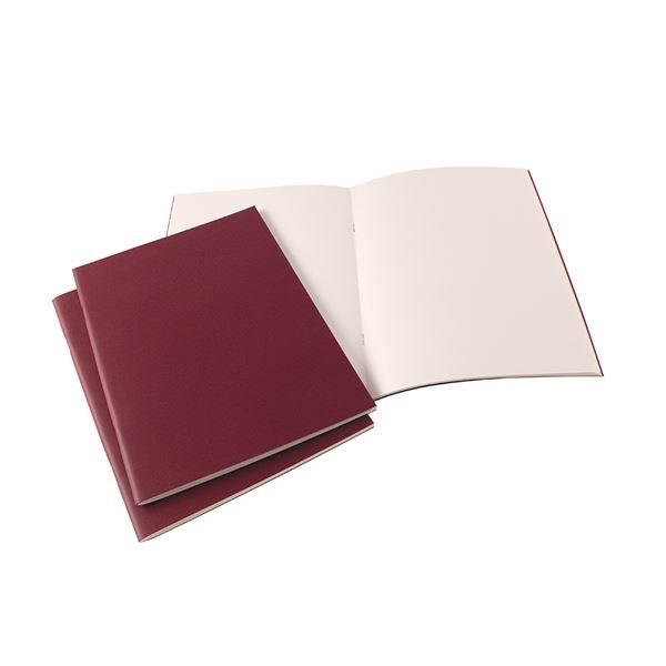 A4 Portrait Starter Sketchbook with Matt Lamination - Burgundy  New! Burgundy coloured covers 40 pages / 20 sheets 140gsm All-Media Cartridge Paper Acid-free and sized for extra wet strength Stapled binding New matt lamination on covers