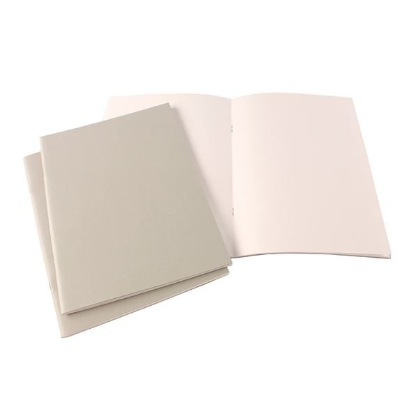 A4 Portrait Starter Sketchbook with Matt Lamination - Pearl Grey  New! Pearl Grey coloured covers 40 pages / 20 sheets 140gsm All-Media Cartridge Paper Acid-free and sized for extra wet strength Stapled binding New matt lamination on covers