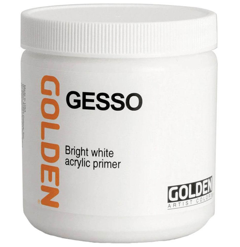 Bright White Acrylic Premier  Golden acrylic gesso are ready-to-use liquid grounds formulated for the use of acrylics on any commonly used painting surface.