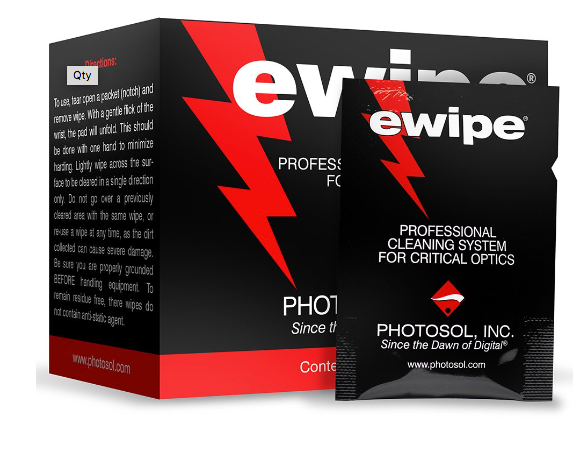 Safe for use on monochrome CCD’s, scanners, optical mirrors and other sensitive electronic and photographic image-forming surfaces when used as directed. E-wipe is an ultra pure lint-free wipe.