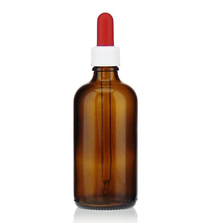 Silverprint medicine bottle with pipette for tinctures, dye and chemicals. These bottles can also be used for mixing and dispensing liquid. 