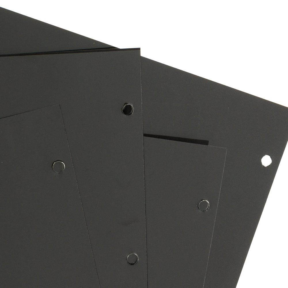 Crystal clear archival quality with acid free black paper inserts.