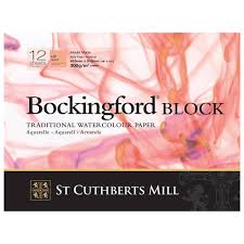 This Bockingford Watercolour Paper Block is glued on four sides with 300gsm, Mould-made, woodfree and internally sized paper.