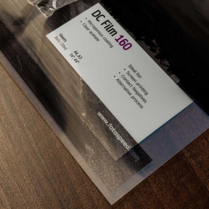 Digital Contact Film has been specifically developed for printing contact negatives through an inkjet printer.  The film can be used for any darkroom process, from alternative processes (Cyanotype and Argyrotype printing) to contact printing onto silver gelatine papers.  Digital Contact Film is instant dry and water resistant.