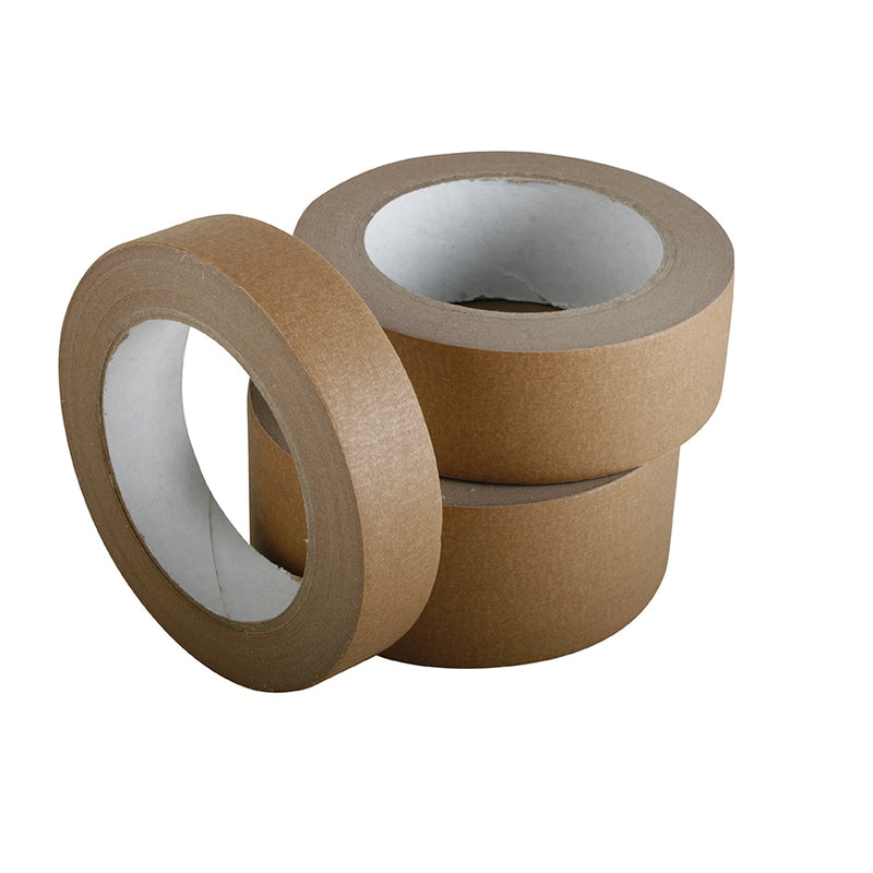 A flexible self-adhesive brown paper tape, ideal for sealing the back of framed pictures. Long-lasting, non-ageing adhesive. Quick and easy - gives a neat professional finish. The flexibility of this tape allows for easy shaping over rebate steps on the back of frames.